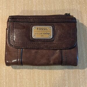 Fossil Long Live Vintage Brown Leather Wallet